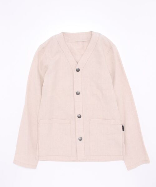agnes b.（アニエスベー）の「UU08 VESTE リネンジャケット（ノーカラージャケット・メンズ・ベージュ・48/44）」の6枚目の写真