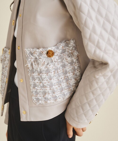 にこ　グレースコンチネンタル　ツイードライダースジャケット にこ グレースコンチネンタル ツイードライダースジャケット ツイード