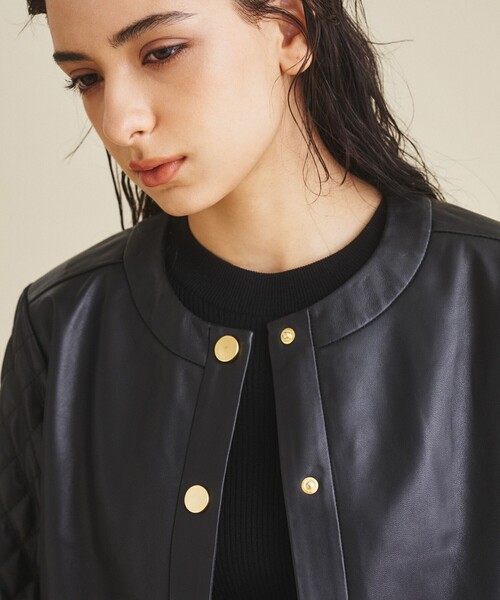 セール】ツイードポケットレザージャケット（ライダースジャケット