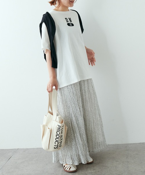 PUAL CE CIN（ピュアルセシン）の「【Du noir】フロッキープリントTシャツ（Tシャツ/カットソー・レディース・ホワイト/ブラック/グレー・FREE）」の5枚目の写真