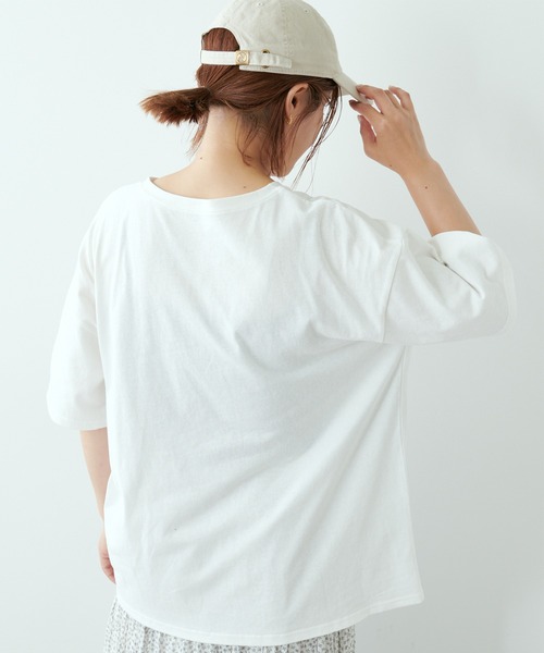 PUAL CE CIN（ピュアルセシン）の「【Du noir】フロッキープリントTシャツ（Tシャツ/カットソー・レディース・ホワイト/ブラック/グレー・FREE）」の8枚目の写真