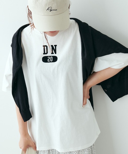 PUAL CE CIN（ピュアルセシン）の「【Du noir】フロッキープリントTシャツ（Tシャツ/カットソー・レディース・ホワイト/ブラック/グレー・FREE）」の17枚目の写真