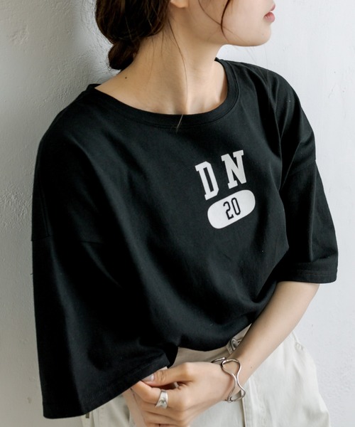 PUAL CE CIN（ピュアルセシン）の「【Du noir】フロッキープリントTシャツ（Tシャツ/カットソー・レディース・ホワイト/ブラック/グレー・FREE）」の16枚目の写真