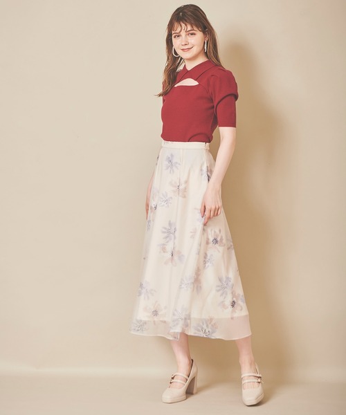 ☆新品☆31 Sons de mode 花柄　フレア　スカート☆ トランテアン ソン ドゥ モード 31 Sons de mode 花柄フレア