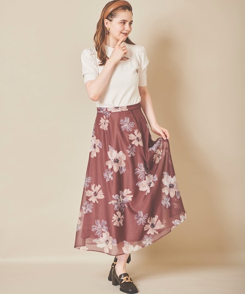 ☆新品☆31 Sons de mode 花柄　フレア　スカート☆ トランテアン ソン ドゥ モード 31 Sons de mode 花柄フレア