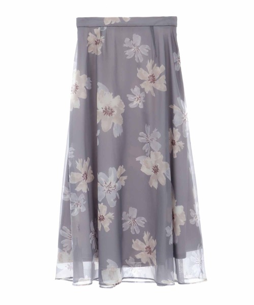 31 Sons de mode（トランテアン　ソン　ドゥ　モード）の「水彩花柄フレアスカート（スカート・レディース・グレー/クリーム/ブラウン・36/38）」の14枚目の写真