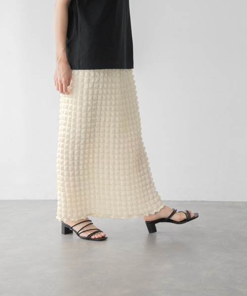 yuw（ユウ）の「フクレジャガードタイトスカート　349510（スカート・レディース・アイボリー/ブラック/ピンク/パープル/ブラック系その他・FREE）」の14枚目の写真