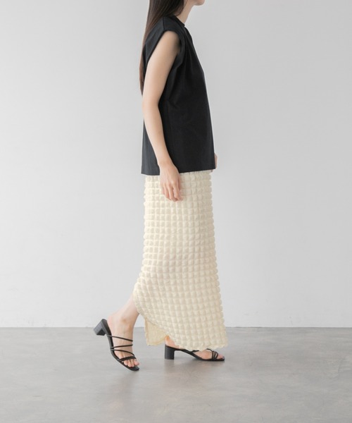 yuw（ユウ）の「フクレジャガードタイトスカート　349510（スカート・レディース・アイボリー/ブラック/ピンク/パープル/ブラック系その他・FREE）」の16枚目の写真
