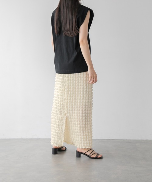 yuw（ユウ）の「フクレジャガードタイトスカート　349510（スカート・レディース・アイボリー/ブラック/ピンク/パープル/ブラック系その他・FREE）」の17枚目の写真