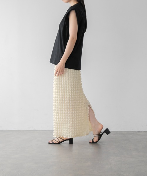 yuw（ユウ）の「フクレジャガードタイトスカート　349510（スカート・レディース・アイボリー/ブラック/ピンク/パープル/ブラック系その他・FREE）」の18枚目の写真