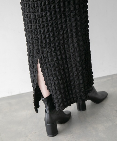 yuw（ユウ）の「フクレジャガードタイトスカート　349510（スカート・レディース・アイボリー/ブラック/ピンク/パープル/ブラック系その他・FREE）」の19枚目の写真