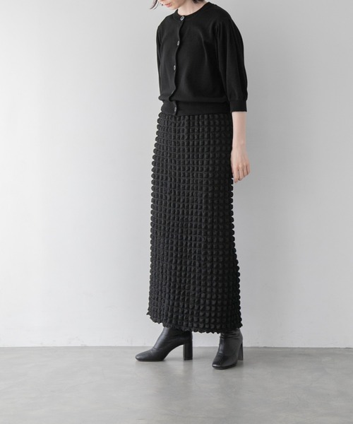 yuw（ユウ）の「フクレジャガードタイトスカート　349510（スカート・レディース・アイボリー/ブラック/ピンク/パープル/ブラック系その他・FREE）」の20枚目の写真