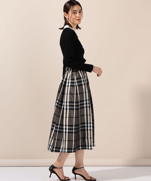 NOLLEY’S(ノーリーズ)の「【追加予約】タフタチェックスカート(スカート・レディース・グレー系その他/ブラウン系その他/パープル系その他2/ブルー系その他7・38/36)」の7枚目の写真