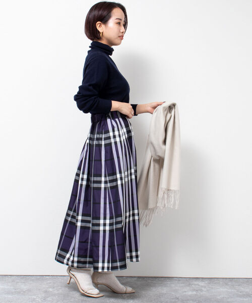 NOLLEY’S(ノーリーズ)の「【追加予約】タフタチェックスカート(スカート・レディース・グレー系その他/ブラウン系その他/パープル系その他2/ブルー系その他7・38/36)」の19枚目の写真