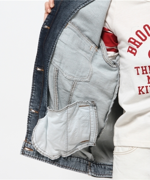 WEGO(ウィゴー)の「WEGO/フード付Gジャン(デニムジャケット・レディース・インディゴブルー・MEDIUM)」の11枚目の写真