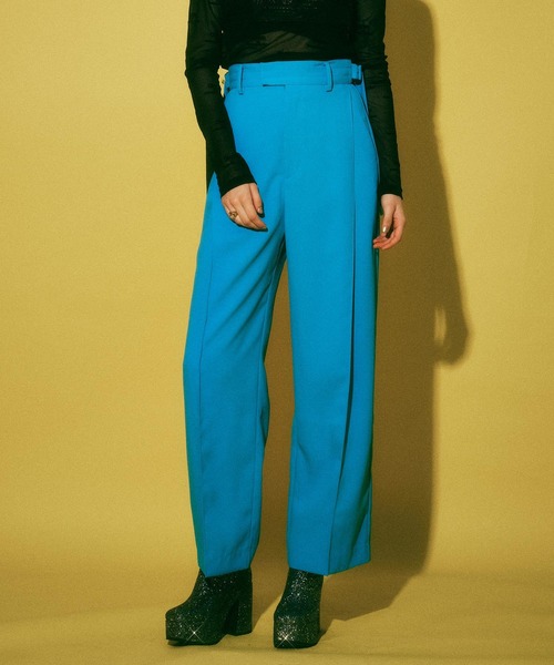 MAISON SPECIAL（メゾンスペシャル）の「Color Wide tapered Pants/カラーワイドテーパードパンツ【MAISON SPECIAL/メゾンスペシャル】（その他パンツ・レディース・ブラック/グリーン/ブルー/パープル/イエロー・36/38）」の3枚目の写真