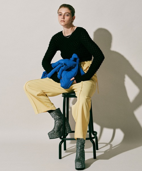 MAISON SPECIAL（メゾンスペシャル）の「Color Wide tapered Pants/カラーワイドテーパードパンツ【MAISON SPECIAL/メゾンスペシャル】（その他パンツ・レディース・ブラック/グリーン/ブルー/パープル/イエロー・36/38）」の19枚目の写真