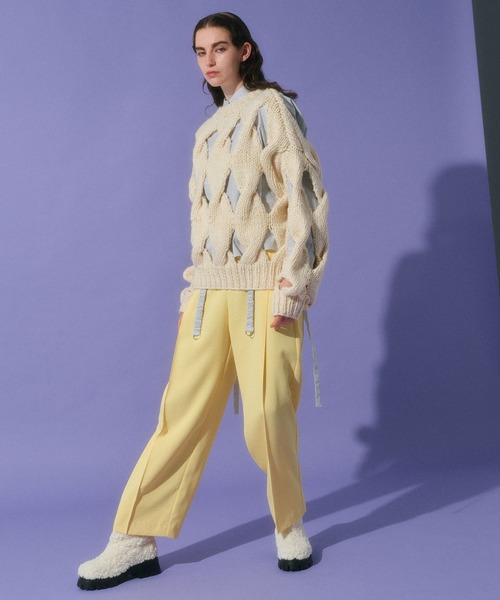 MAISON SPECIAL（メゾンスペシャル）の「Color Wide tapered Pants/カラーワイドテーパードパンツ【MAISON SPECIAL/メゾンスペシャル】（その他パンツ・レディース・ブラック/グリーン/ブルー/パープル/イエロー・36/38）」の22枚目の写真