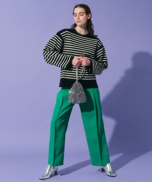 MAISON SPECIAL（メゾンスペシャル）の「Color Wide tapered Pants/カラーワイドテーパードパンツ【MAISON SPECIAL/メゾンスペシャル】（その他パンツ・レディース・ブラック/グリーン/ブルー/パープル/イエロー・36/38）」の6枚目の写真