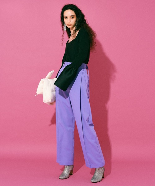 MAISON SPECIAL（メゾンスペシャル）の「Color Wide tapered Pants/カラーワイドテーパードパンツ【MAISON SPECIAL/メゾンスペシャル】（その他パンツ・レディース・ブラック/グリーン/ブルー/パープル/イエロー・36/38）」の8枚目の写真