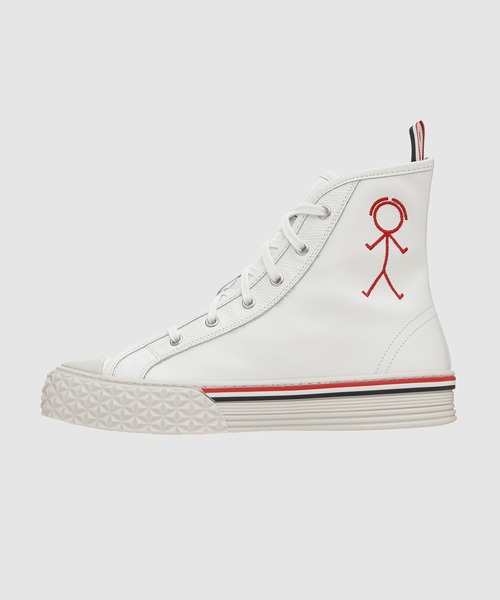 THOM BROWNE(トムブラウン)の「COLLEGIATE HIGH TOP ON TARTAN TREAD SOLE IN VITELLO CALF LEATHER WHITE(スニーカー・メンズ・ホワイト・8/10/9)」の4枚目の写真