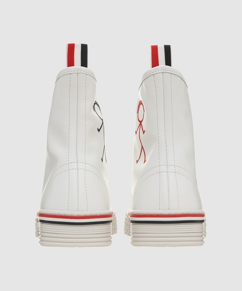 THOM BROWNE(トムブラウン)の「COLLEGIATE HIGH TOP ON TARTAN TREAD SOLE IN VITELLO CALF LEATHER WHITE(スニーカー・メンズ・ホワイト・8/10/9)」の6枚目の写真