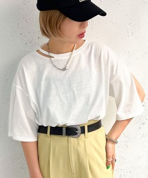 ネックカッティング袖あきTシャツ【ZOZOTOWN限定アイテム】