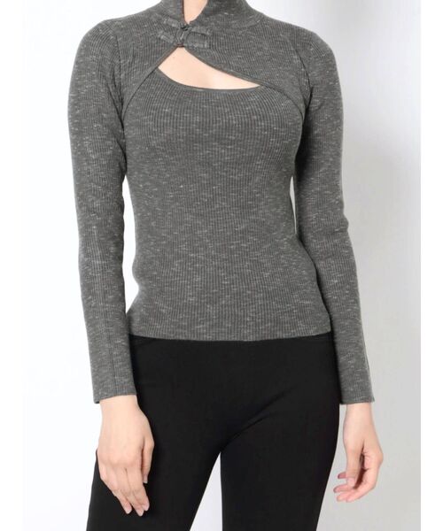 MURUA（ムルーア）の「チャイナタイトニット（ニット/セーター・レディース・ブラック/グレー/ブルー/モカ・FREE）」の15枚目の写真