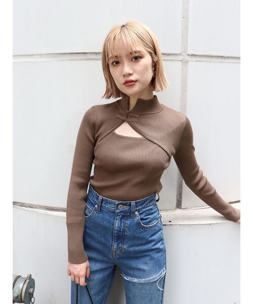 MURUA（ムルーア）の「チャイナタイトニット（ニット/セーター・レディース・ブラック/グレー/ブルー/モカ・FREE）」の18枚目の写真