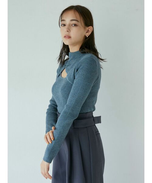 MURUA（ムルーア）の「チャイナタイトニット（ニット/セーター・レディース・ブラック/グレー/ブルー/モカ・FREE）」の19枚目の写真