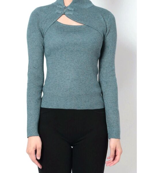 MURUA（ムルーア）の「チャイナタイトニット（ニット/セーター・レディース・ブラック/グレー/ブルー/モカ・FREE）」の10枚目の写真