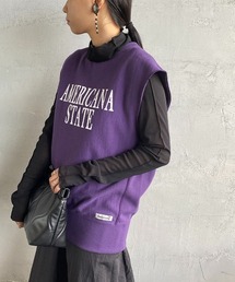 [Americana×JEANS FACTORY/アメリカーナ×ジーンズファクトリー] 別注 AMERICAN STATE ロゴプリントスウェットベスト