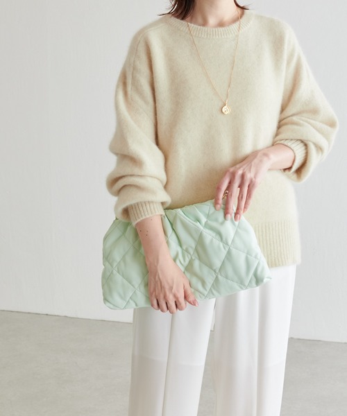 PAPILLONNER（パピヨネ）の「2WAY/ショルダー/キルティングクラッチバッグ/PAPILLONNER/パピヨネ（クラッチバッグ・レディース・アイボリー/ミント・FREE）」の14枚目の写真