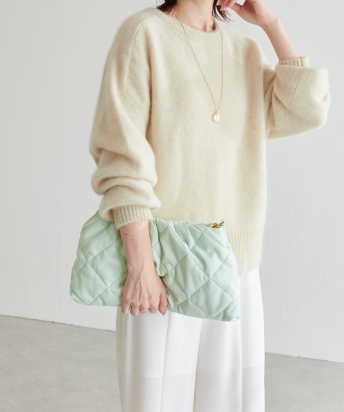 PAPILLONNER（パピヨネ）の「2WAY/ショルダー/キルティングクラッチバッグ/PAPILLONNER/パピヨネ（クラッチバッグ・レディース・アイボリー/ミント・FREE）」の15枚目の写真