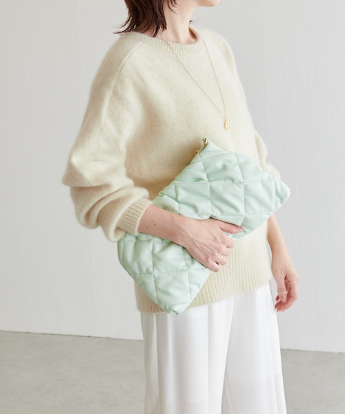 PAPILLONNER（パピヨネ）の「2WAY/ショルダー/キルティングクラッチバッグ/PAPILLONNER/パピヨネ（クラッチバッグ・レディース・アイボリー/ミント・FREE）」の18枚目の写真