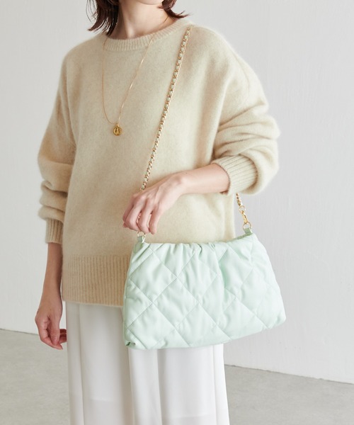 PAPILLONNER（パピヨネ）の「2WAY/ショルダー/キルティングクラッチバッグ/PAPILLONNER/パピヨネ（クラッチバッグ・レディース・アイボリー/ミント・FREE）」の21枚目の写真
