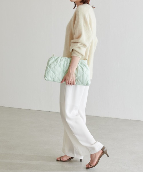 PAPILLONNER（パピヨネ）の「2WAY/ショルダー/キルティングクラッチバッグ/PAPILLONNER/パピヨネ（クラッチバッグ・レディース・アイボリー/ミント・FREE）」の13枚目の写真