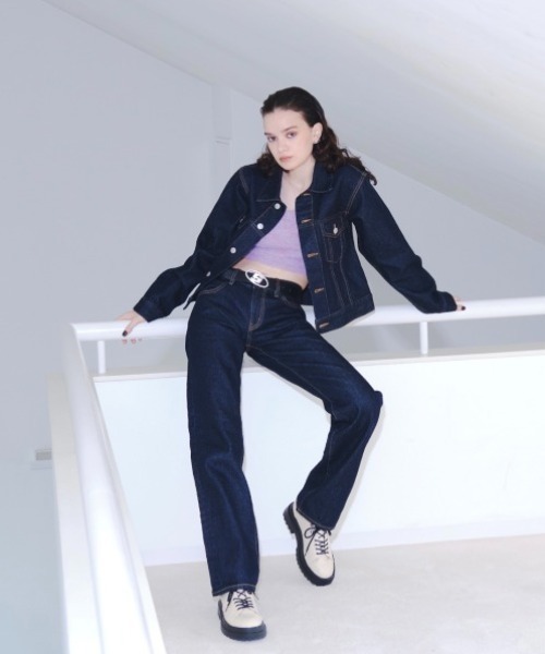 WHO'S WHO gallery（フーズフーギャラリー）の「SATURN RETURN ローライズデニム（デニムパンツ・レディース・ブラック/ネイビー/ブルー・FREE）」の6枚目の写真