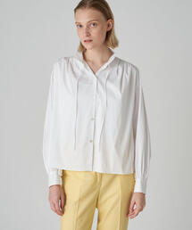 新品タグ付き トゥモローランド 秋カラー ストレッチブロード ノーカラーシャツ TOMORROWLAND collection（トゥモローランドコレクション）の