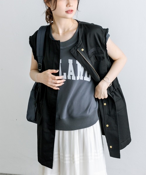PUAL CE CIN（ピュアルセシン）の「ミリタリーベスト／ジレ（ミリタリージャケット・レディース・カーキ/ベージュ/ブラック・FREE）」の21枚目の写真