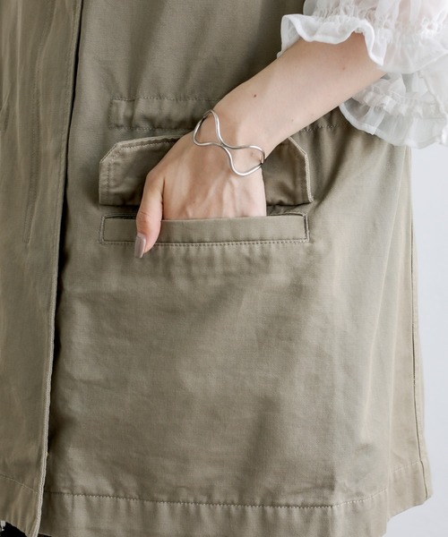 PUAL CE CIN（ピュアルセシン）の「ミリタリーベスト／ジレ（ミリタリージャケット・レディース・カーキ/ベージュ/ブラック・FREE）」の11枚目の写真