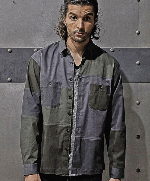 RATTLE TRAP(ラトルトラップ)の「クレイジーパターンシャツブルゾン(シャツ/ブラウス・メンズ・グレー/カーキ・LL/M/L)」の2枚目の写真