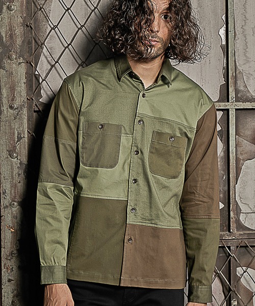 RATTLE TRAP(ラトルトラップ)の「クレイジーパターンシャツブルゾン(シャツ/ブラウス・メンズ・グレー/カーキ・LL/M/L)」の12枚目の写真