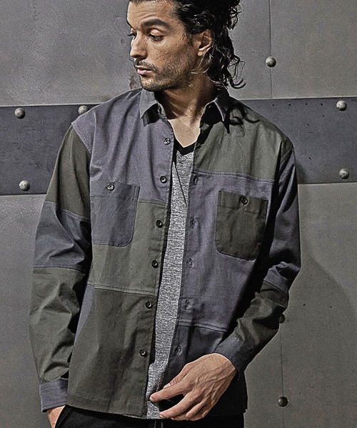 RATTLE TRAP(ラトルトラップ)の「クレイジーパターンシャツブルゾン(シャツ/ブラウス・メンズ・グレー/カーキ・LL/M/L)」の16枚目の写真