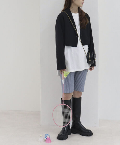 onulsoha(オヌルソハ)の「ショートジャケット(テーラードジャケット・レディース・ブラック/グレー・38)」の6枚目の写真