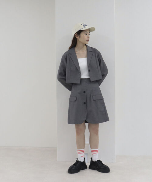 onulsoha(オヌルソハ)の「ショートジャケット(テーラードジャケット・レディース・ブラック/グレー・38)」の19枚目の写真