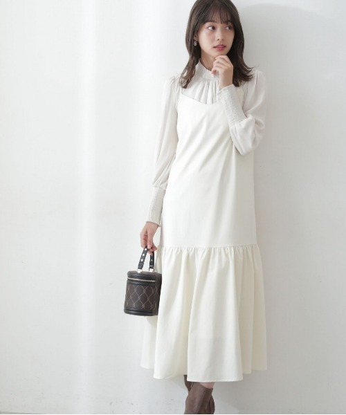 PROPORTION BODY DRESSING(プロポーションボディドレッシング)の「【美人百花11月号タイアップ 休井美郷さん着用商品】バックリボンジャンスカ / 1212240006(ワンピース・レディース・ブラック/オフホワイト・MEDIUM/SMALL)」の1枚目の写真