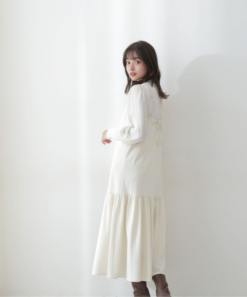 PROPORTION BODY DRESSING(プロポーションボディドレッシング)の「【美人百花11月号タイアップ 休井美郷さん着用商品】バックリボンジャンスカ / 1212240006(ワンピース・レディース・ブラック/オフホワイト・MEDIUM/SMALL)」の3枚目の写真