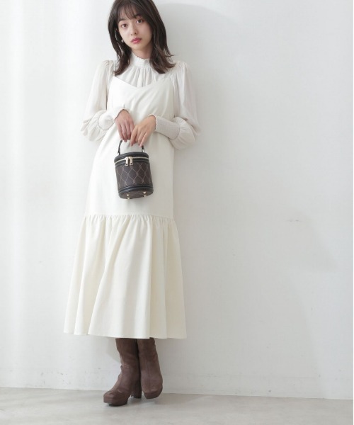 PROPORTION BODY DRESSING(プロポーションボディドレッシング)の「【美人百花11月号タイアップ 休井美郷さん着用商品】バックリボンジャンスカ / 1212240006(ワンピース・レディース・ブラック/オフホワイト・MEDIUM/SMALL)」の4枚目の写真