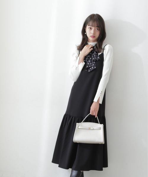PROPORTION BODY DRESSING(プロポーションボディドレッシング)の「【美人百花11月号タイアップ 休井美郷さん着用商品】バックリボンジャンスカ / 1212240006(ワンピース・レディース・ブラック/オフホワイト・MEDIUM/SMALL)」の6枚目の写真